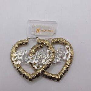 Gold and Silver Heart Earrings